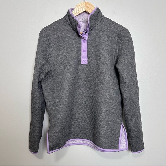 Marine Layer Corbet Reversible Pullover Sweatshirt Heather Gray / Lavender Small - Picture 3 of 7